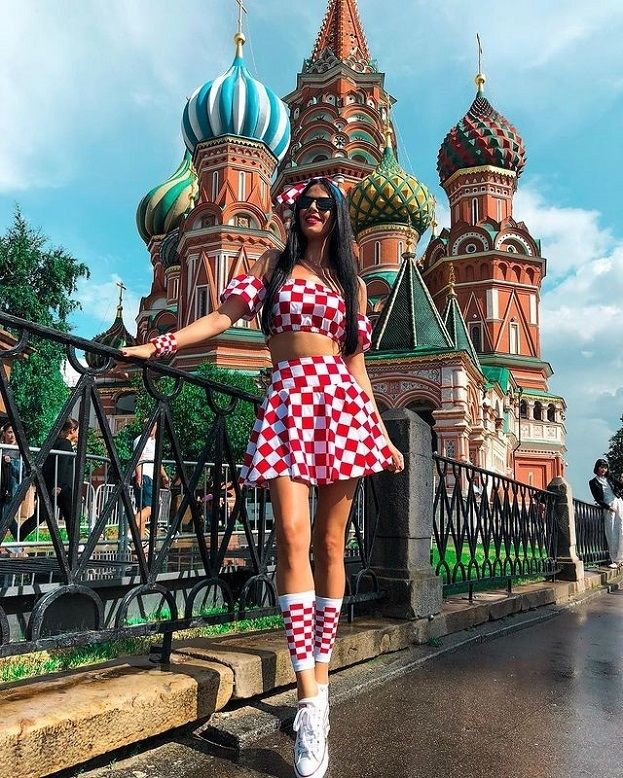 Болельщица сборной Хорватии в России во время ЧМ-2018