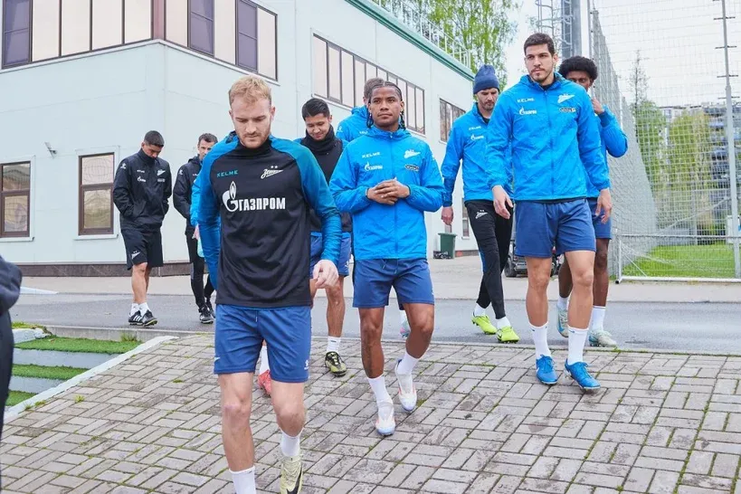 ФК «Зенит» на открытой тренировке перед матчем с «Ахматом»