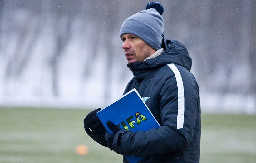 Константин Зырянов провел первую тренировку в качестве главного тренера «Зенита»-2