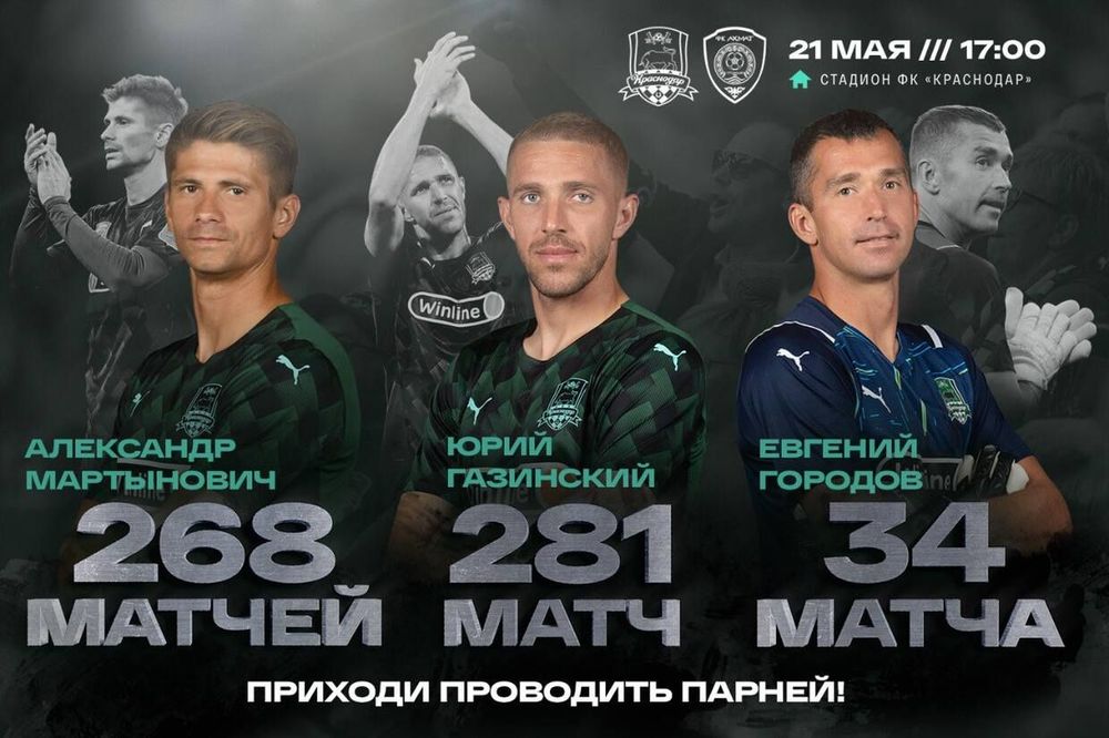 «Краснодар» покинет сразу 3 футболиста