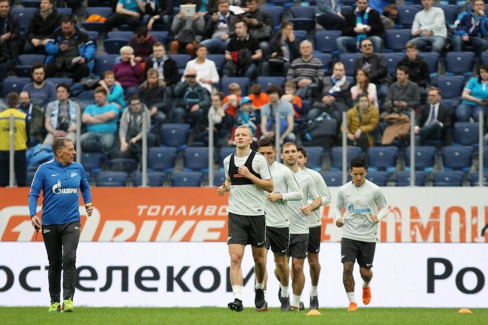 Тактика на «Краснодар» не раскрыта. Репортаж с открытой тренировки «Зенита»