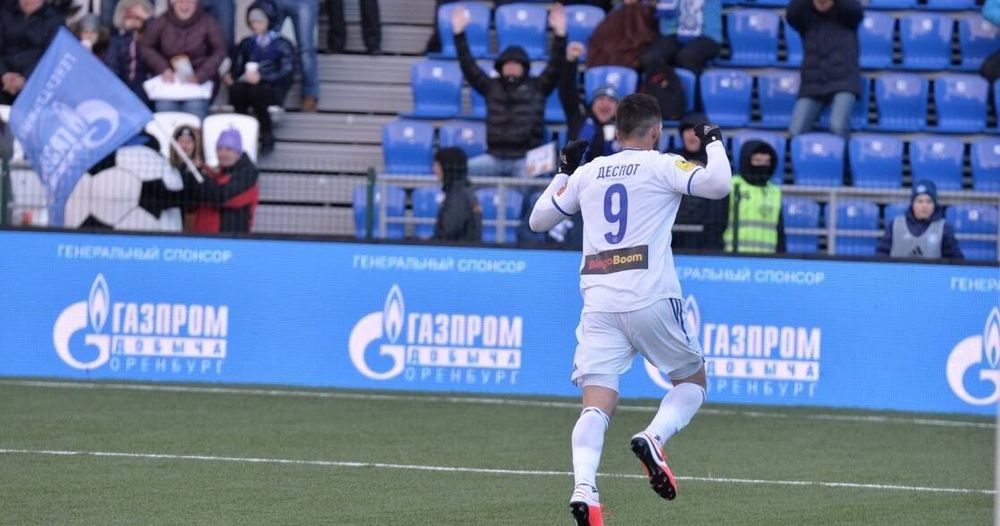 Дубль Деспотовича принес победу «Оренбургу»