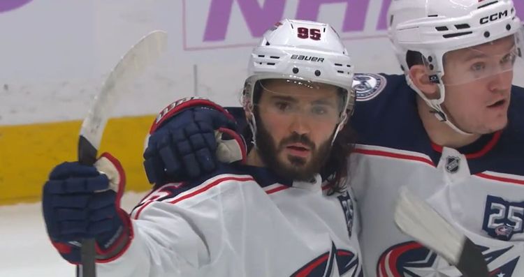 Российский форвард «Коламбуса» Кирилл Марченко прервал 12-матчевую результативную серию