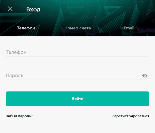 Форма входа в Пари